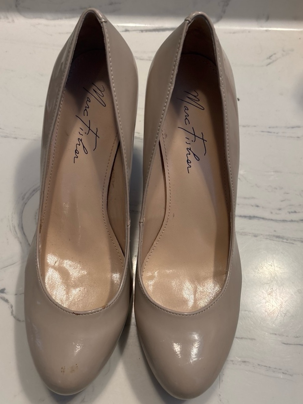 Marc Fisher Patent Leather Nude Pumps